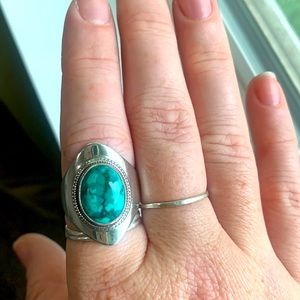 Boho green ring